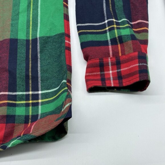 Parish Nation Men's Size 2XL Plaid Flannel Patch Long Sleeve Button Up Shirt NWT - Picture 9 of 11